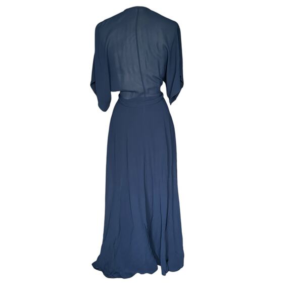 REFORMATION Winslow Navy Wrap Maxi Dress Women's Size Small Bridesmaid‎ Gown - Picture 4 of 8